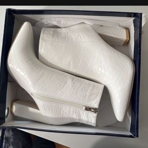 White heeled boots